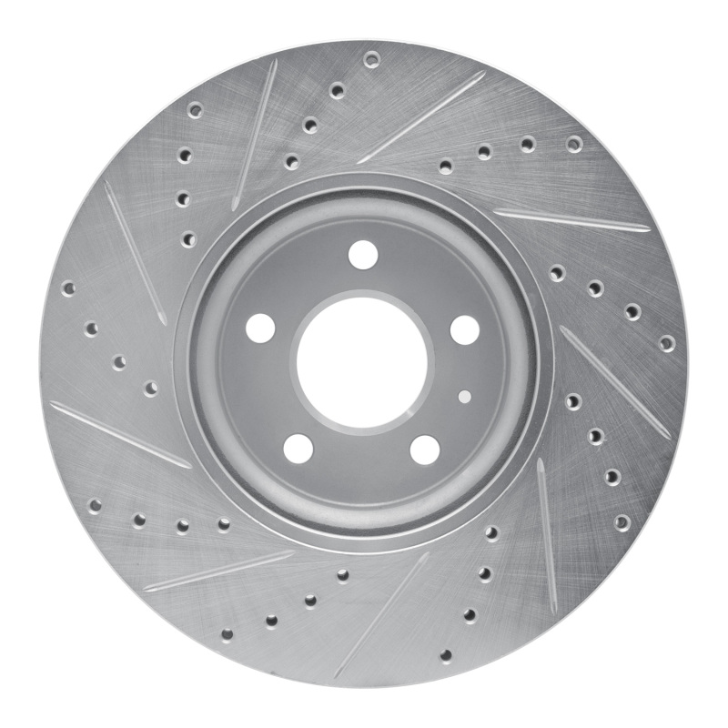 Audi A5 Brake Rotor (1) - Front Right - R1 Concepts - Drilled & Slotted - Silver - `11-`17